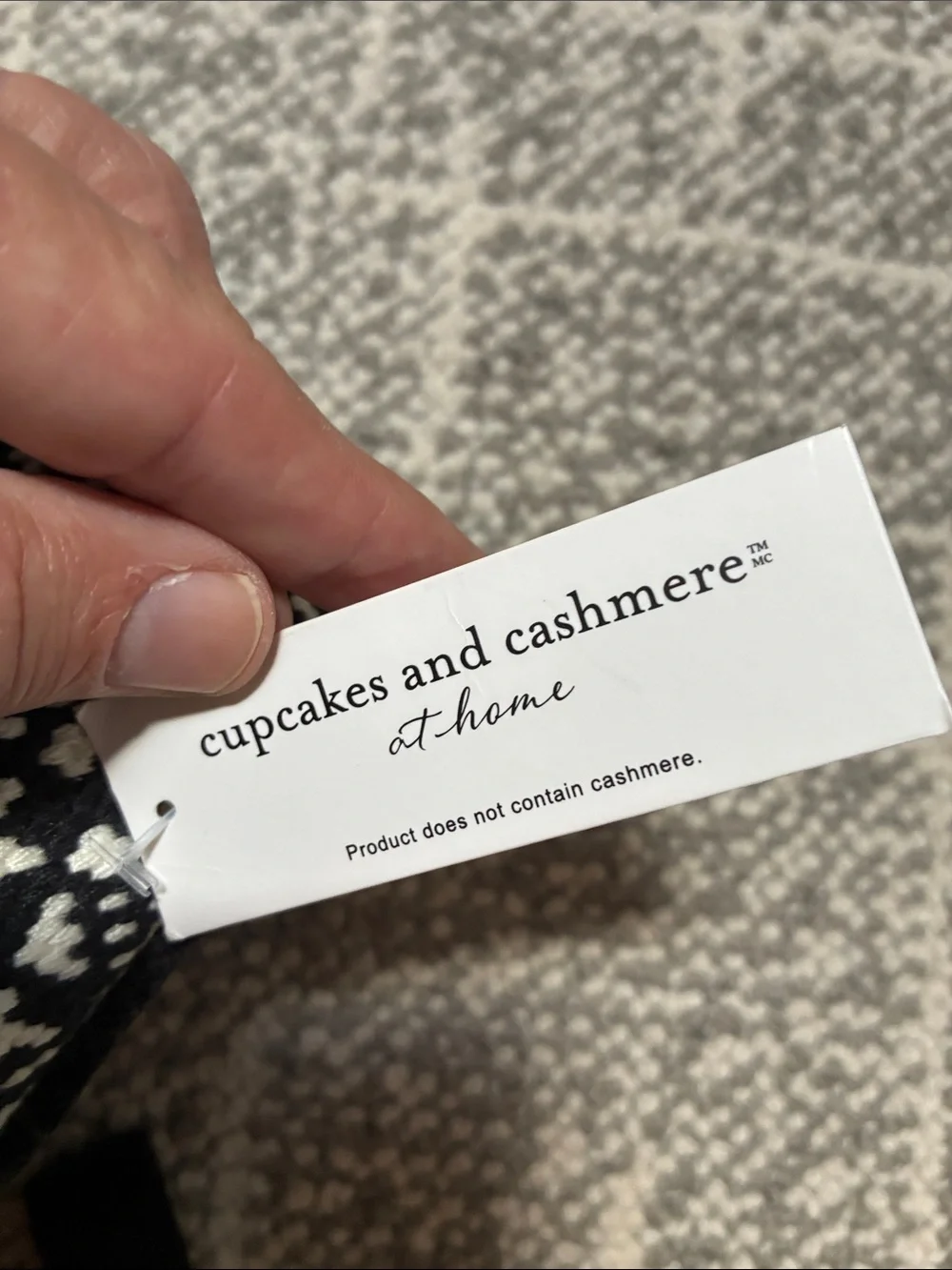 cupcakes & cashmere Black and White Knit Accent Pillow